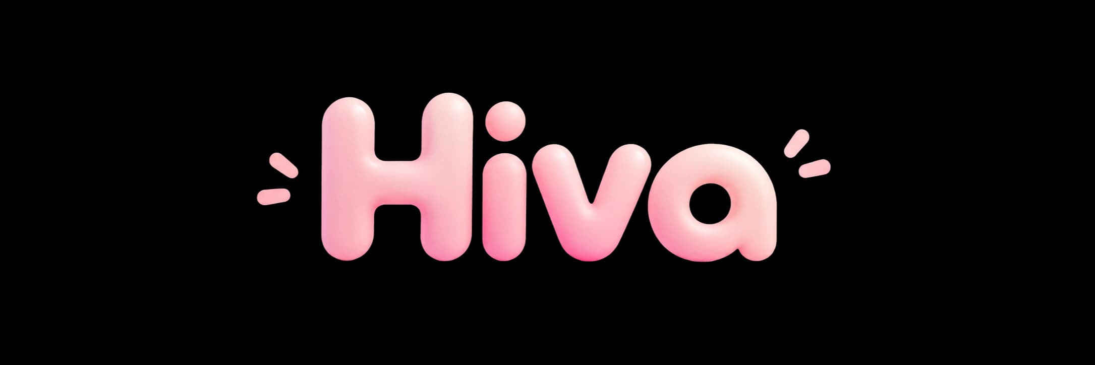 The Hiva wordmark in soft, glossy pink lettering.
