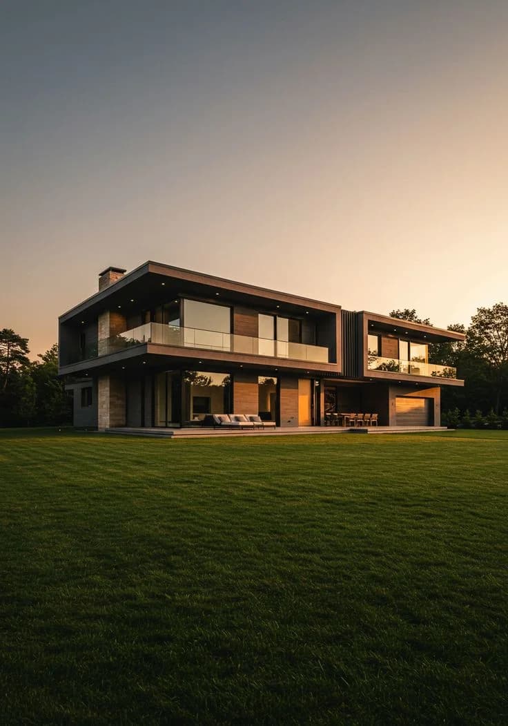 Modern villa at dusk, the Elvara Boutique Hotel listing photo